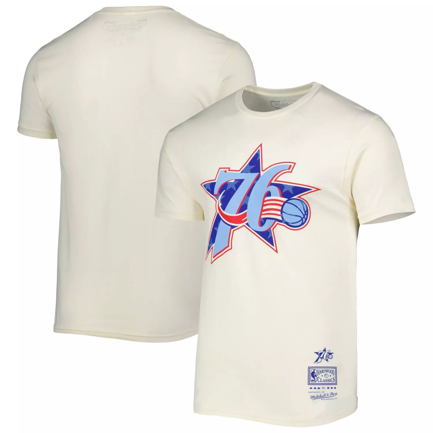 

Мужская футболка Mitchell & Ness Cream Philadelphia 76ers Hardwood Classics Americana Freedom