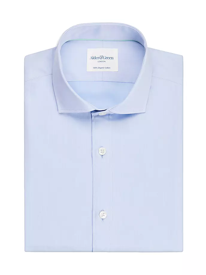 

Хлопковая классическая рубашка узкого кроя Alder & Green, цвет sky blue