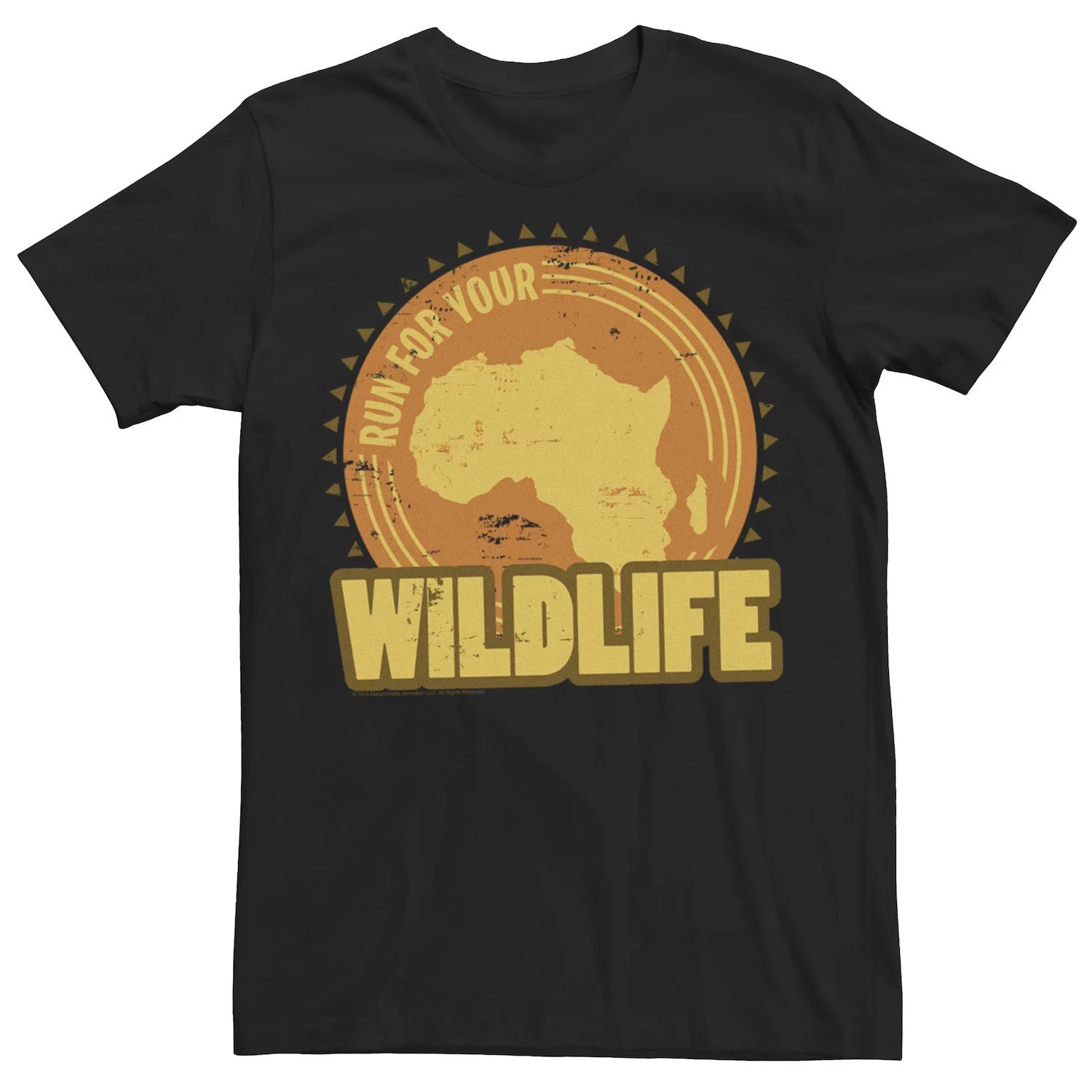 Мужская футболка с плакатом «Беги за дикой природой Мадагаскара» Licensed Character