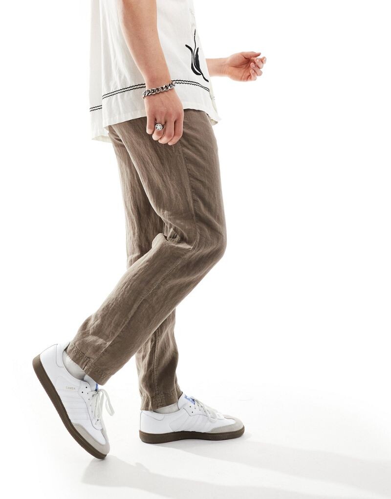 

BOSS Casual – Symon – Льняные брюки на шнурке BOSS