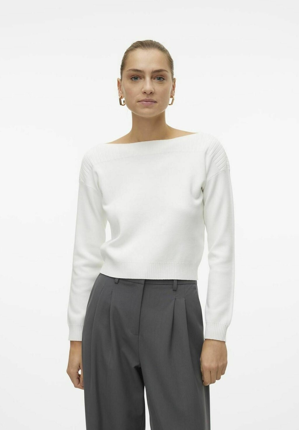

Свитер вязаный VMJEMMA Vero Moda, цвет snow white