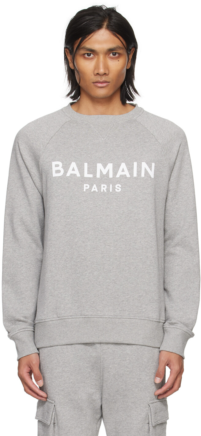 

Серый свитшот с принтом Balmain