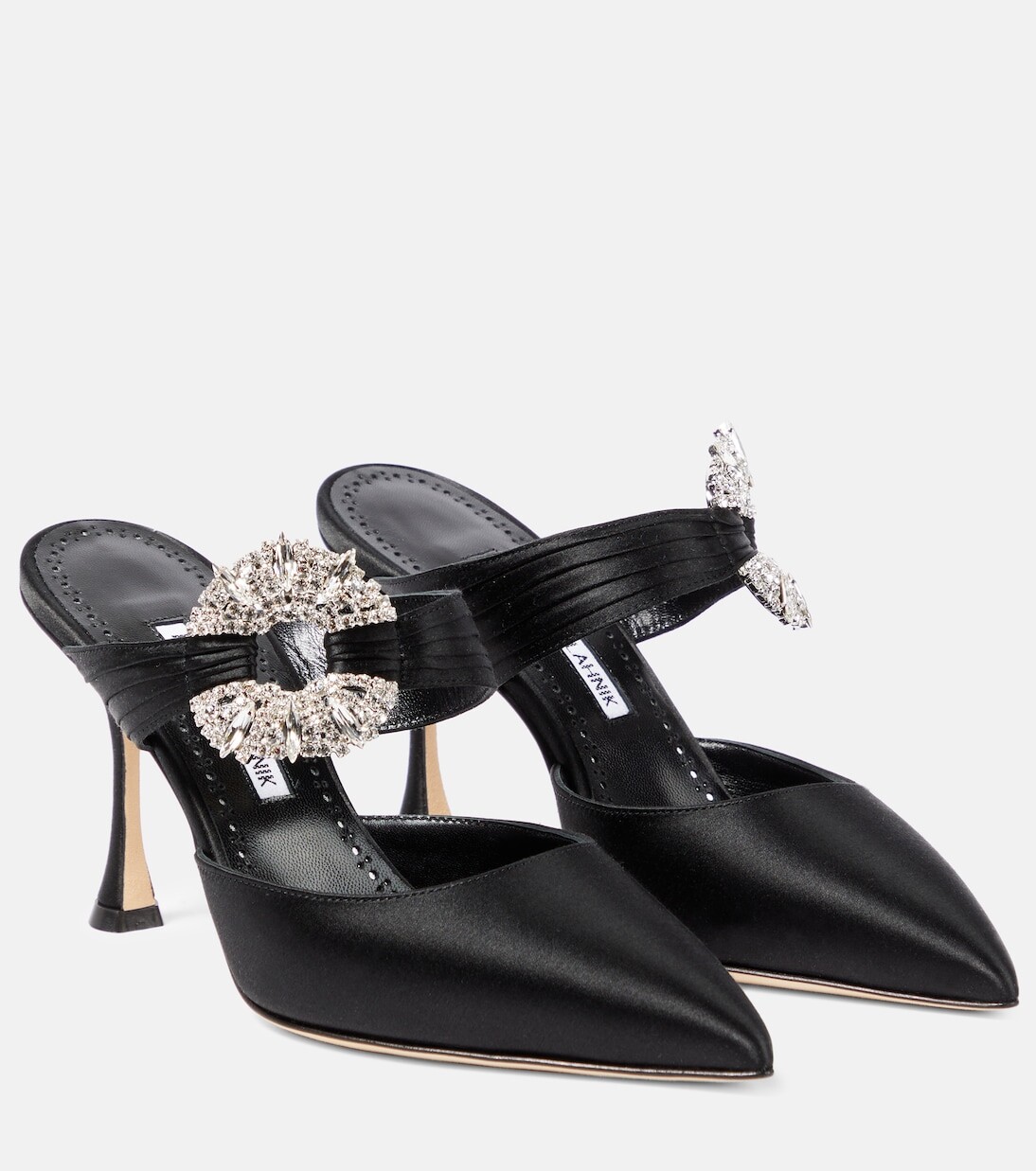 

Атласные туфли-лодочки maiduguri 90 Manolo Blahnik, черный
