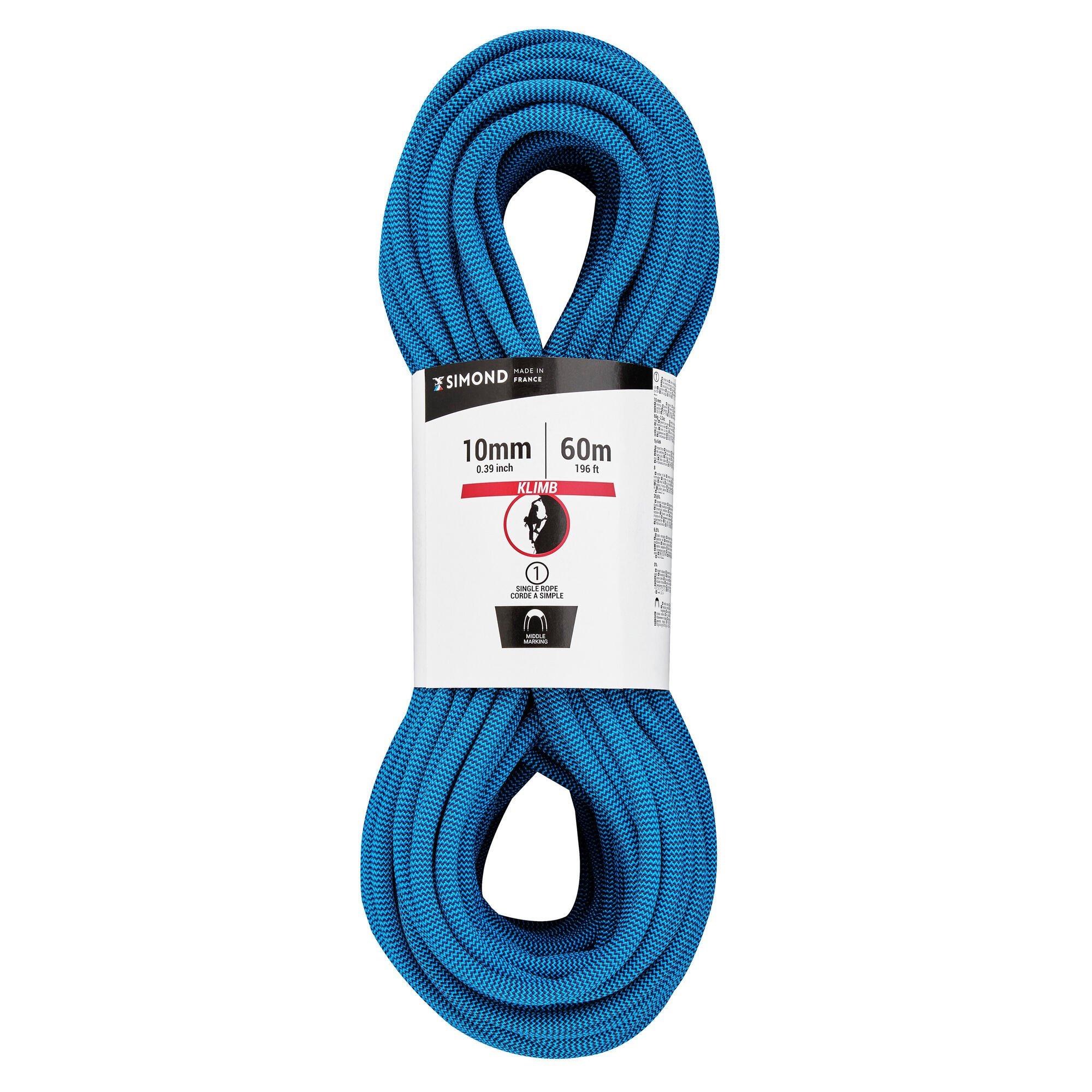 Веревка для скалолазания Decathlon 10 мм — подъем на 60 метров Simond, синий