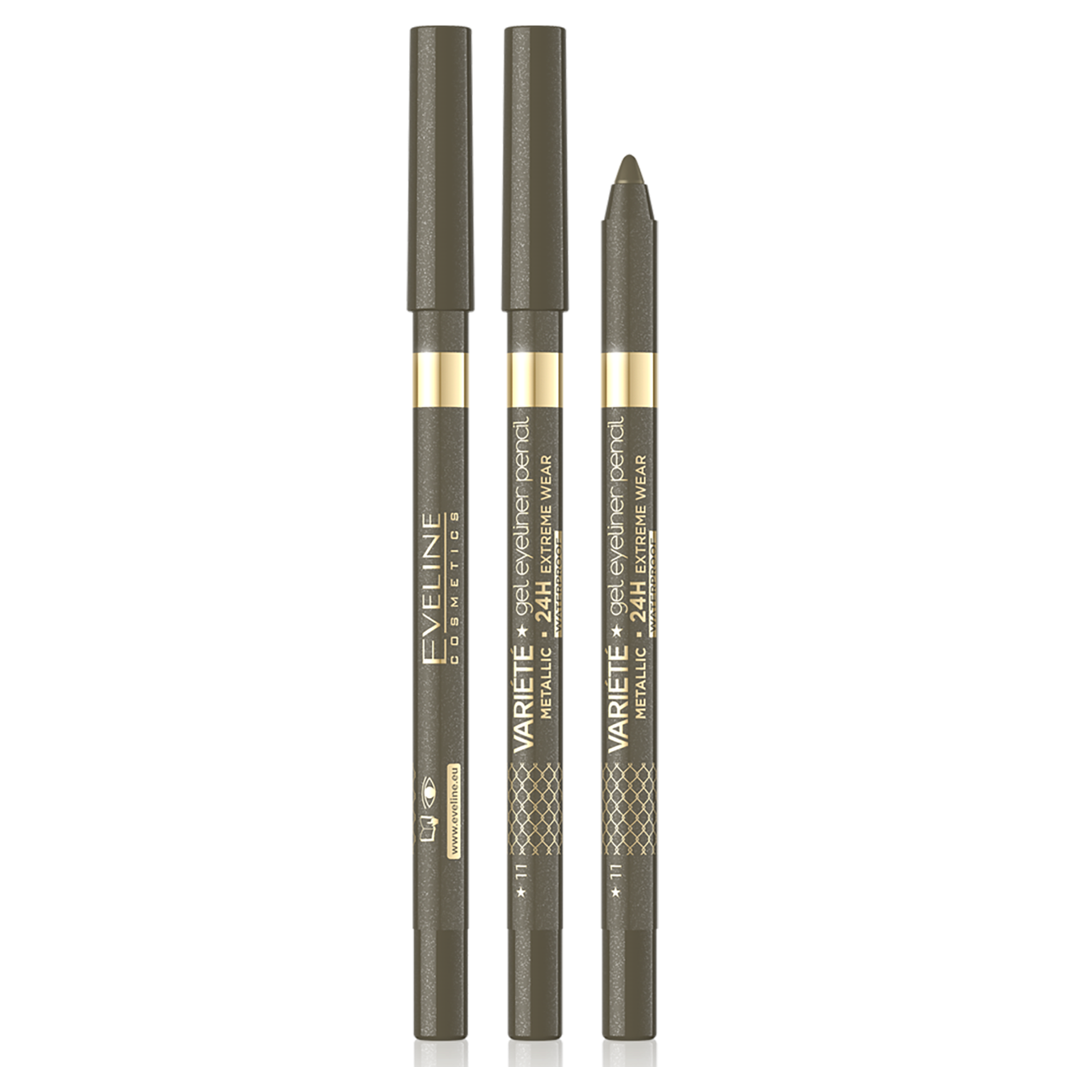 Водостойкий гель-карандаш для глаз 11 хаки Eveline Cosmetics Variété, 9 мл