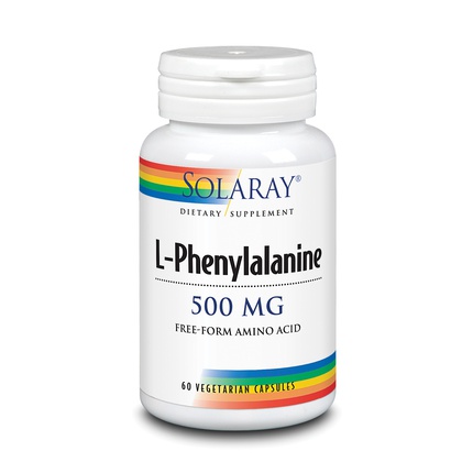 Solaray L-фенилаланин 500 мг 60 капсул dl фенилаланин solaray dlpa 500 мг 60 растительных капсул