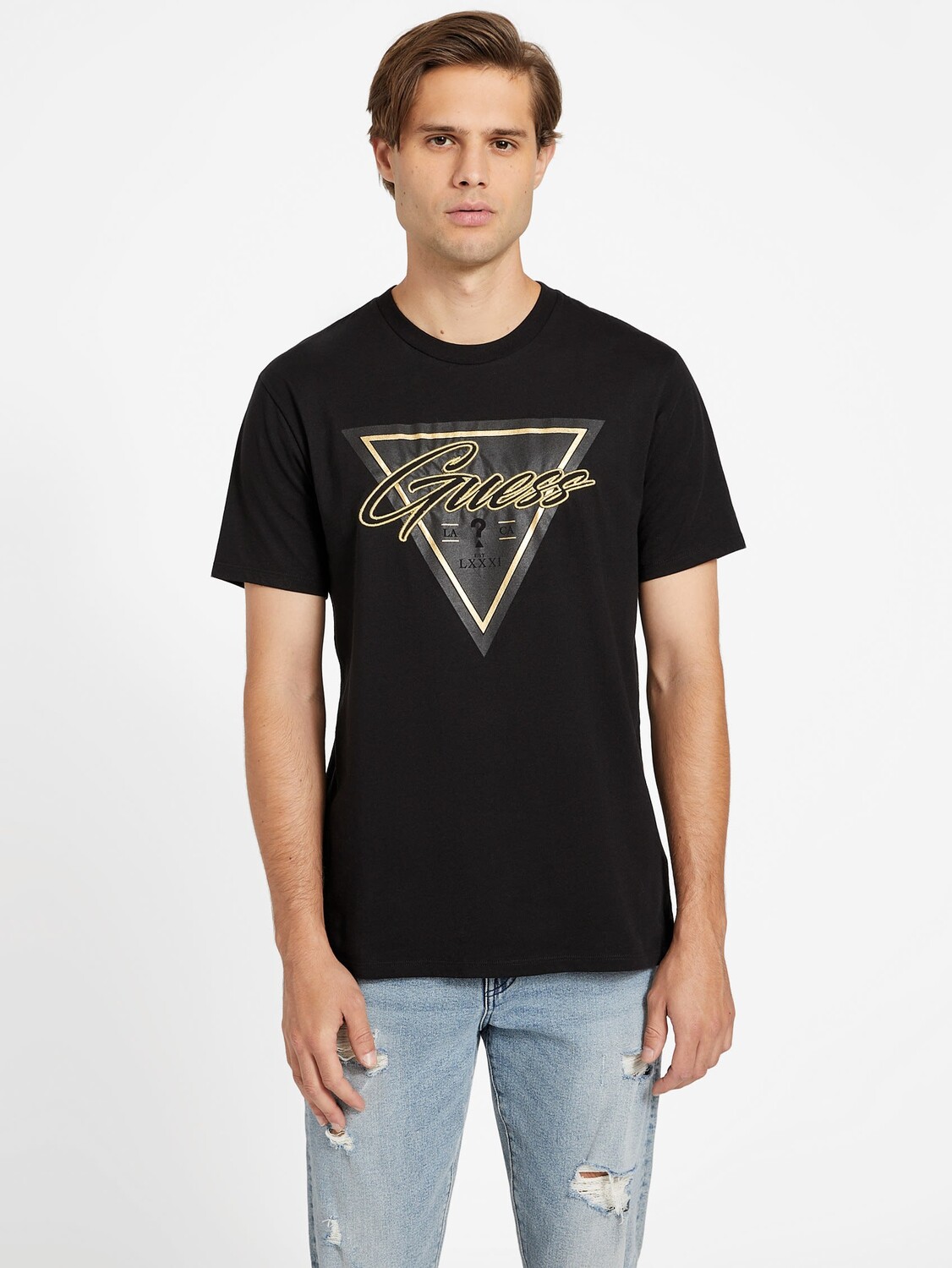 

Футболка с треугольным логотипом Eco Teague Guess Factory, черный