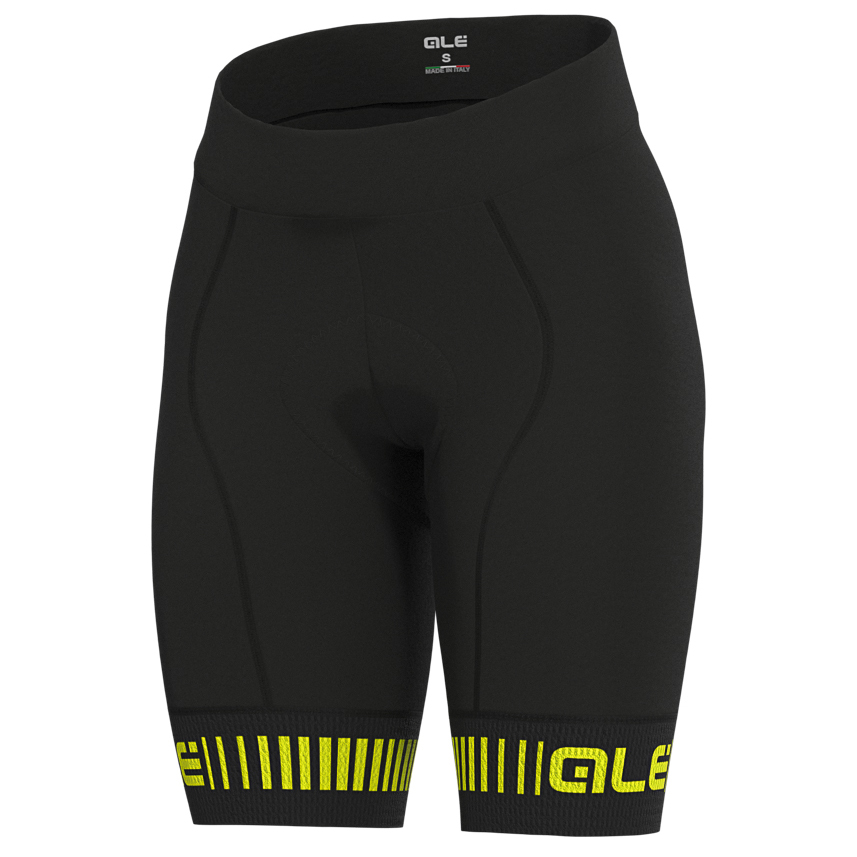 Велосипедные шорты Alé Women's Strada Shorts Graphics, цвет Black/Fluo Yellow