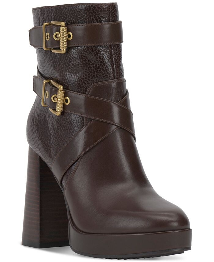 

Женские ботильоны на платформе с пряжками Coliana Moto Vince Camuto, цвет Root Beer Leather