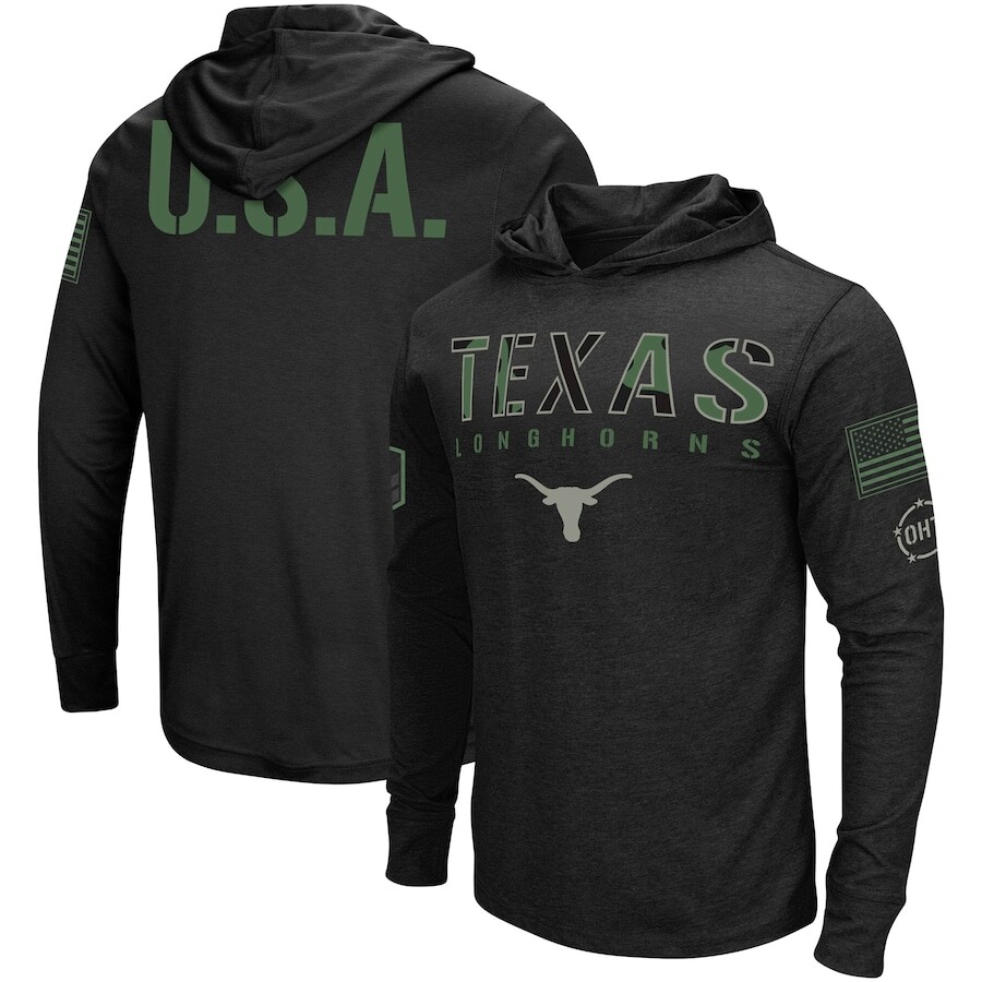 

Футболка с длинным рукавом Colosseum Texas Longhorns, черный