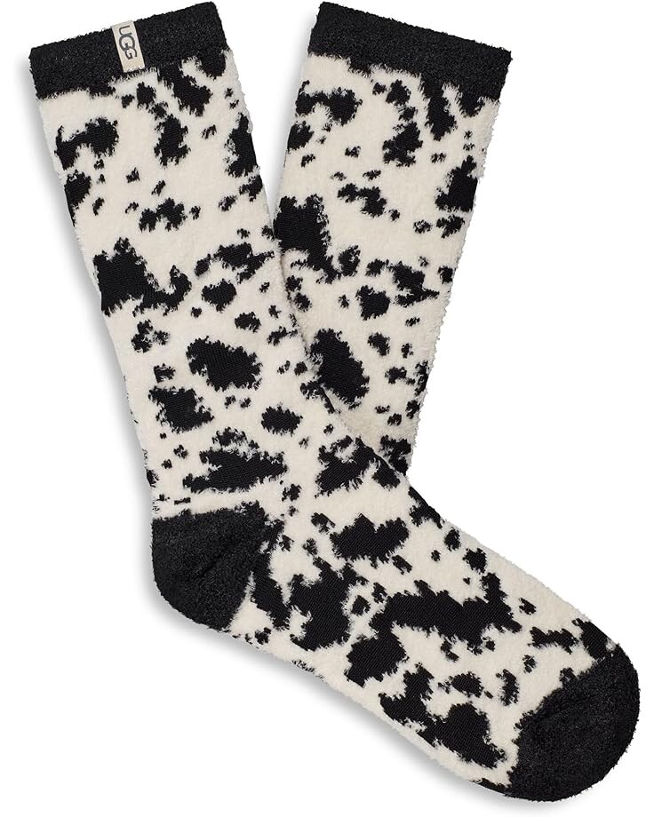 

Носки UGG Leslie Graphic Crew Socks, цвет Black/White Gazella