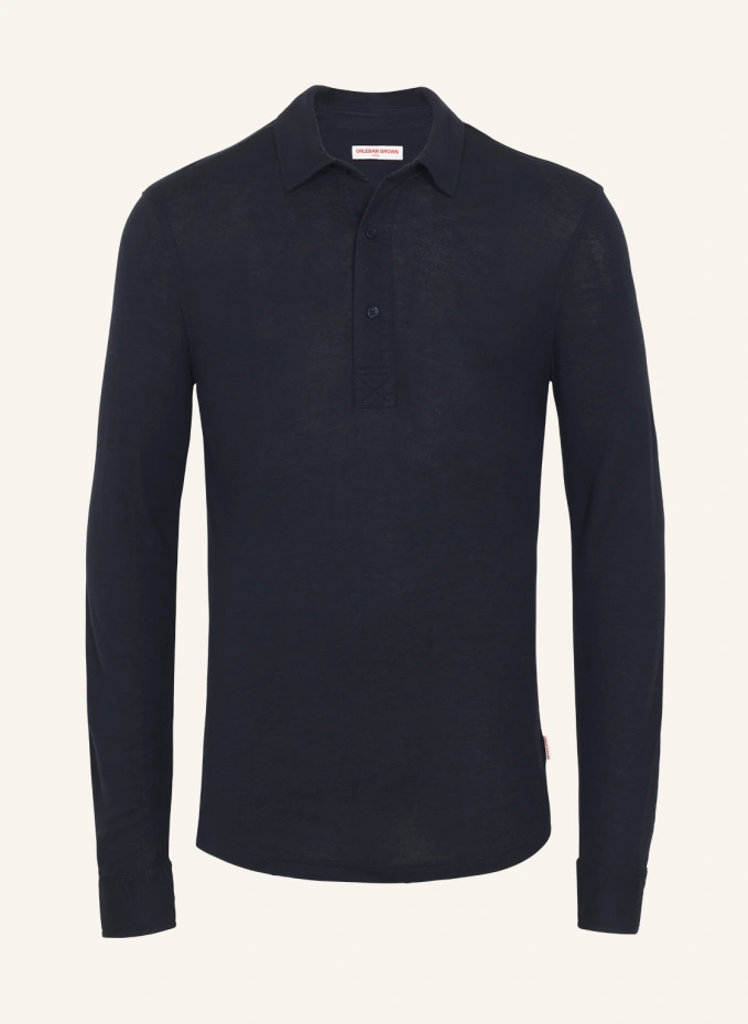 

Рубашка-поло sebastian ls cashmere Orlebar Brown, синий