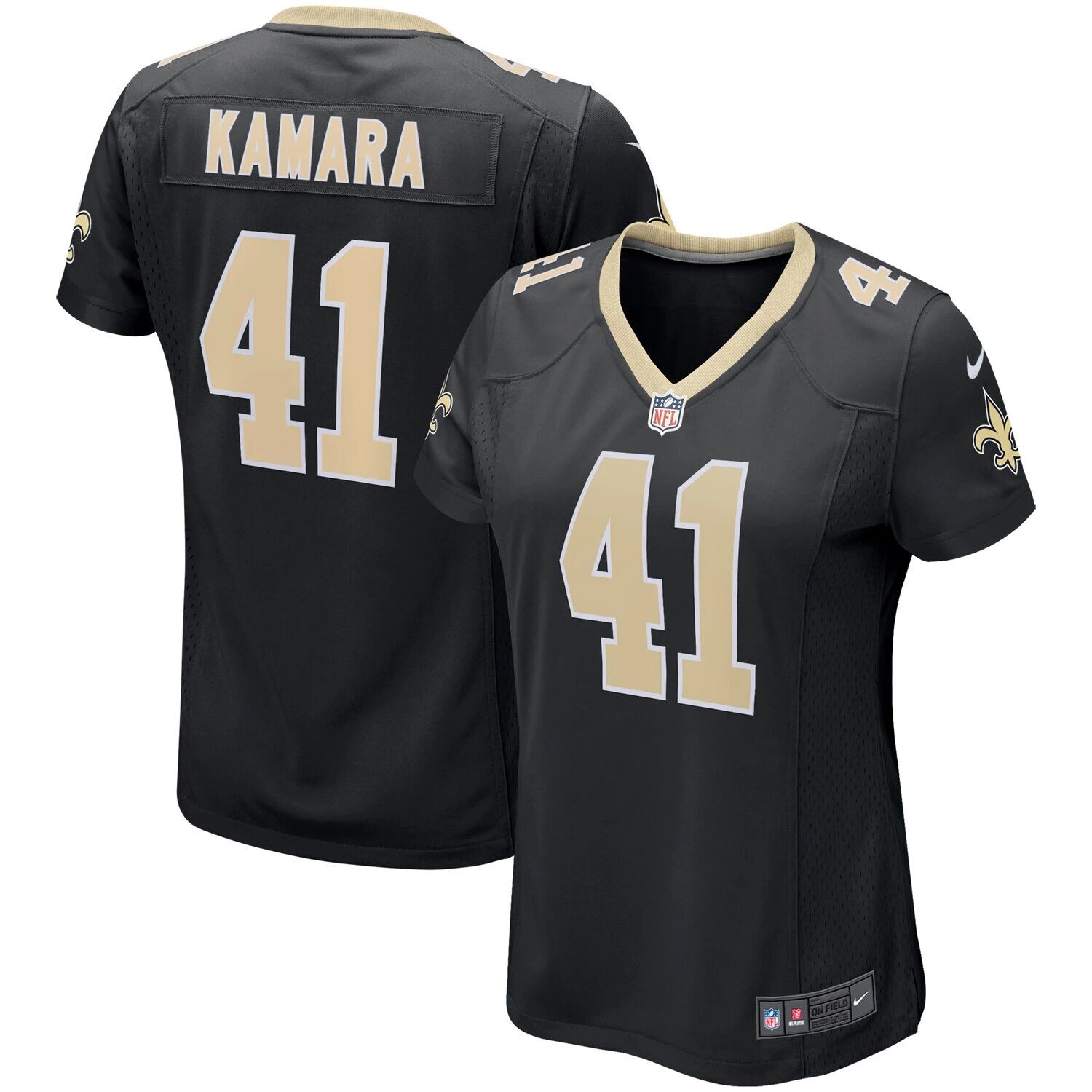 

Женская черная майка Nike Alvin Kamara New Orleans Saints Game Player Nike, Черный