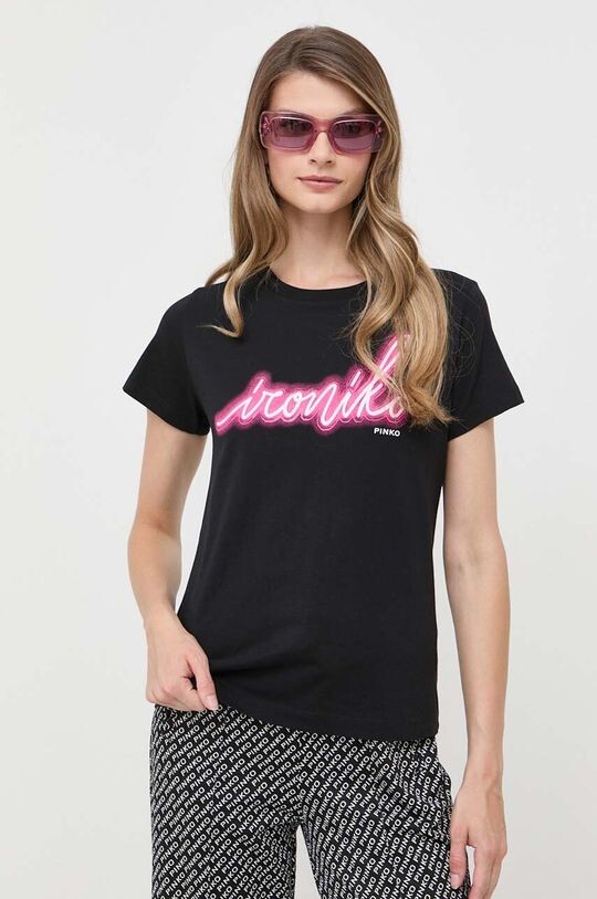 

Хлопковая футболка Pinko, черный
