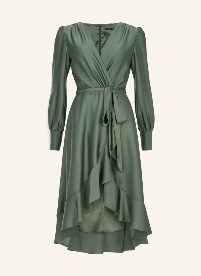 цена Атласное платье Swing, зеленый