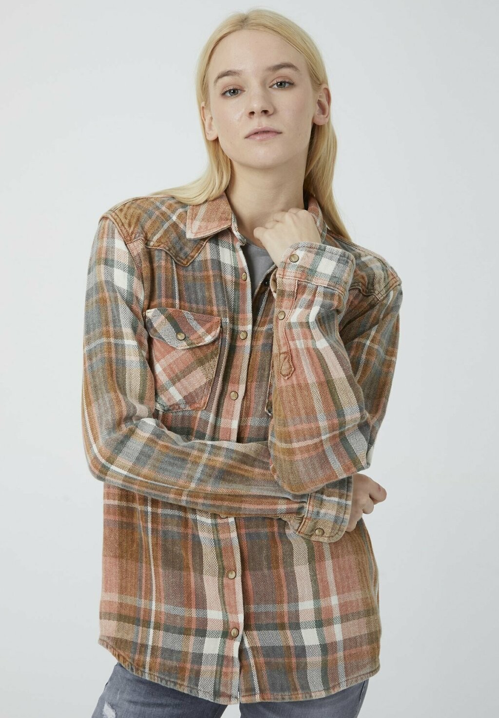 

Рубашка NOVA APRICOT CHECK WASH SHIRTS LTB, оранжевый
