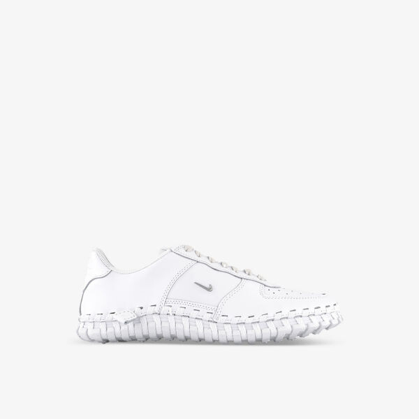 

Кожаные низкие кроссовки Nike x Jacquemus J Force Low с металлизированным галочкой Nike, белый