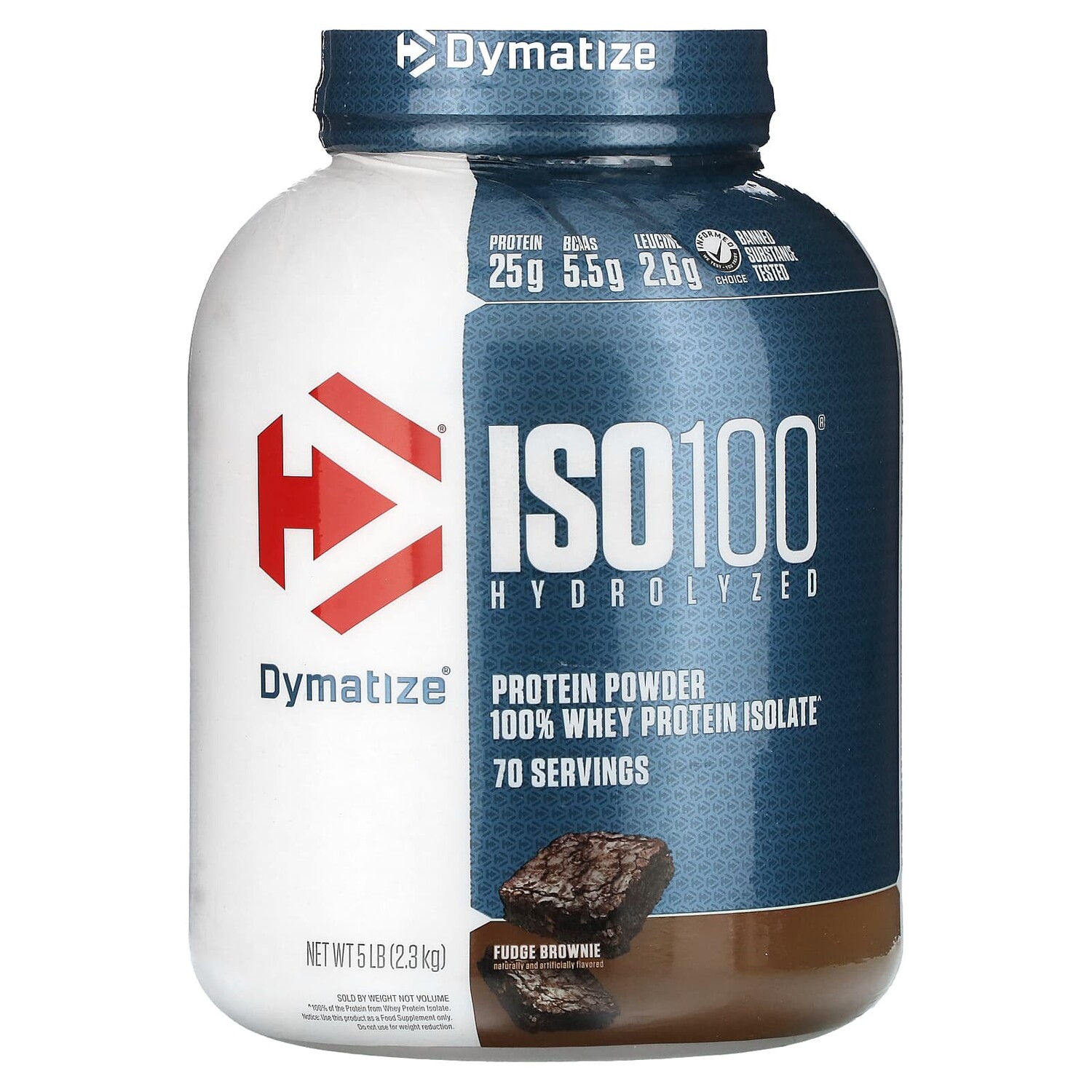 

ISO100, гидролизованный, 100% изолят сывороточного протеина, брауни с помадкой, 2,3 кг (5 фунтов), Dymatize