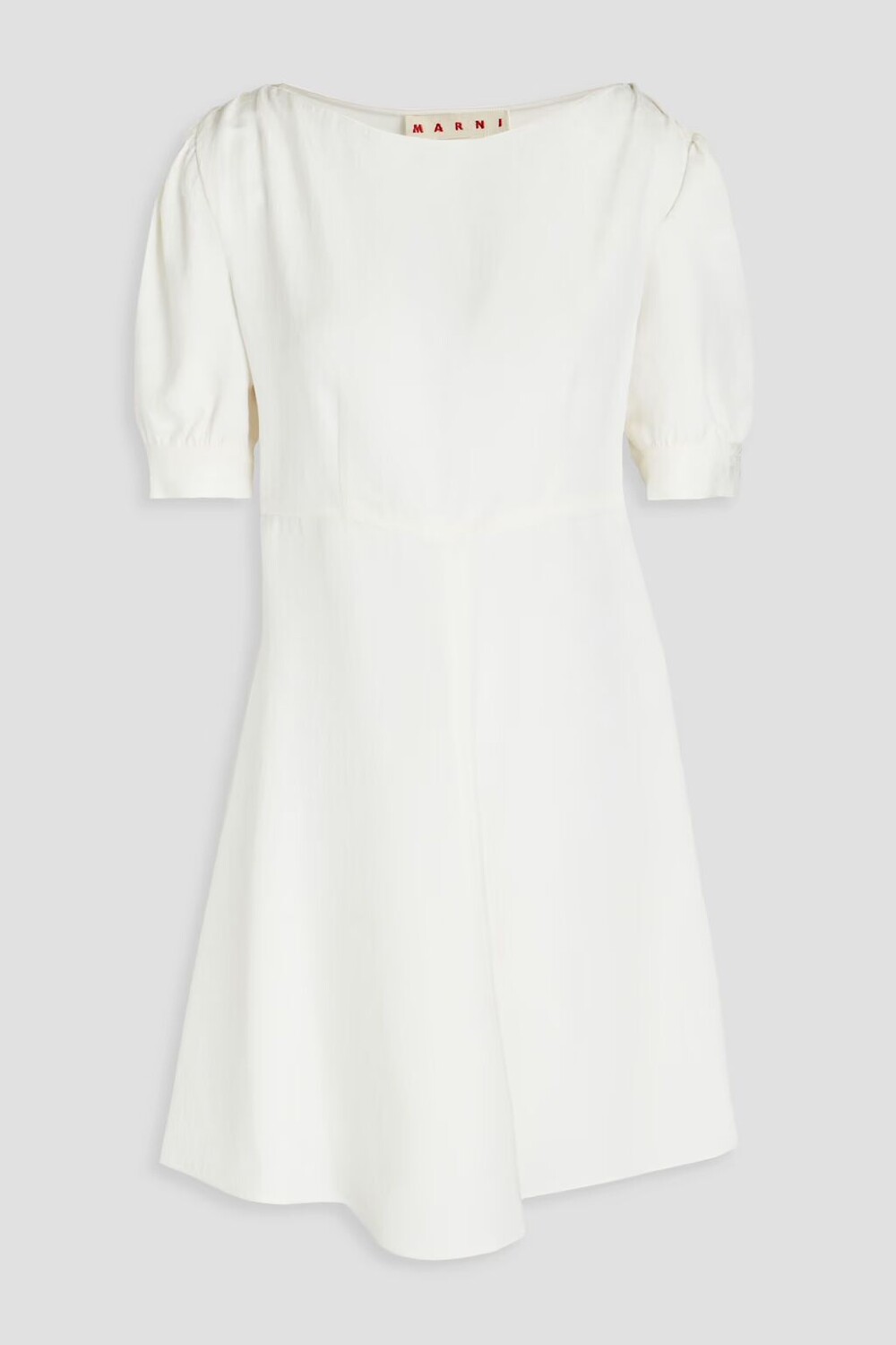 

Жаккардовое мини-платье со сборками Marni, цвет Off-white