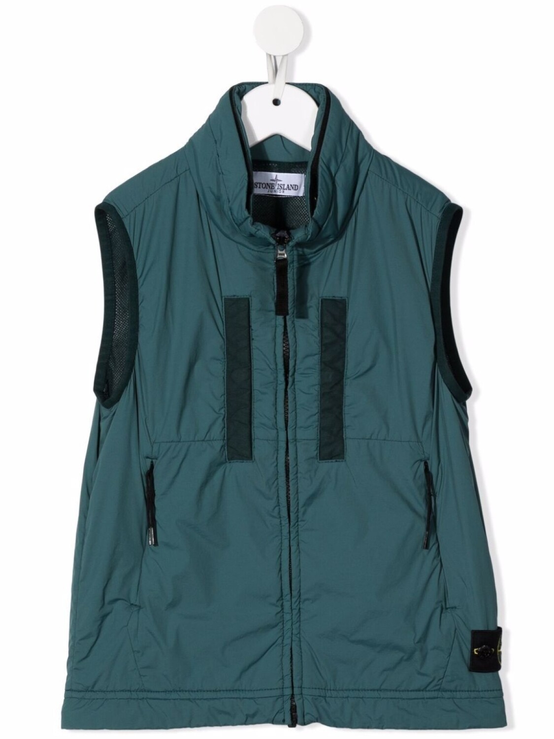 

Stone Island Junior жилет на молнии с воротником-воронкой, зеленый