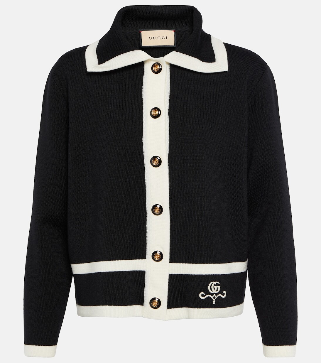 

Куртка из шерстяного пике double g Gucci, черный