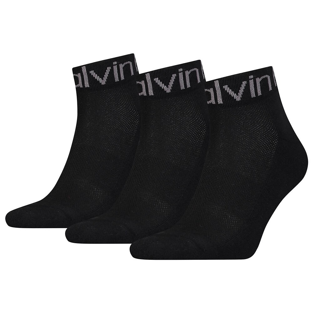 

Носки Calvin Klein Quarter Logo Welt 3 шт, черный