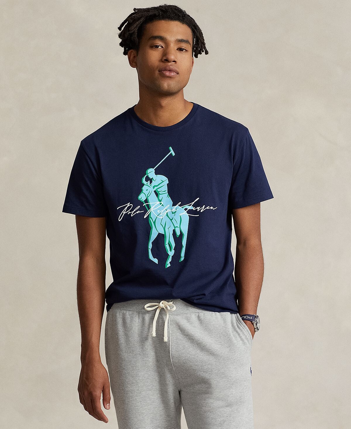 

Мужская хлопковая футболка классического кроя из джерси Big Pony Polo Ralph Lauren