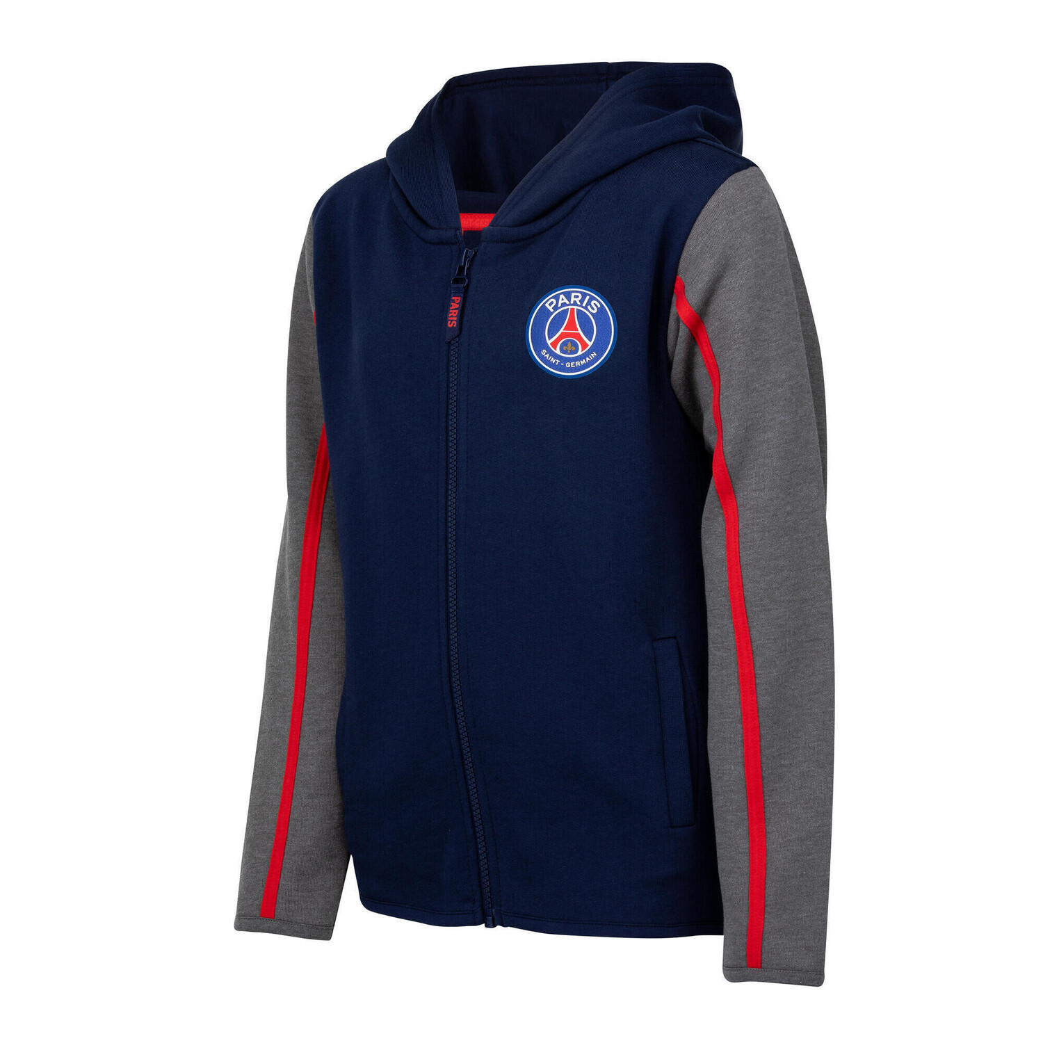 

Детская толстовка на молнии и с капюшоном PSG Logo Stripes 2022/23, синий