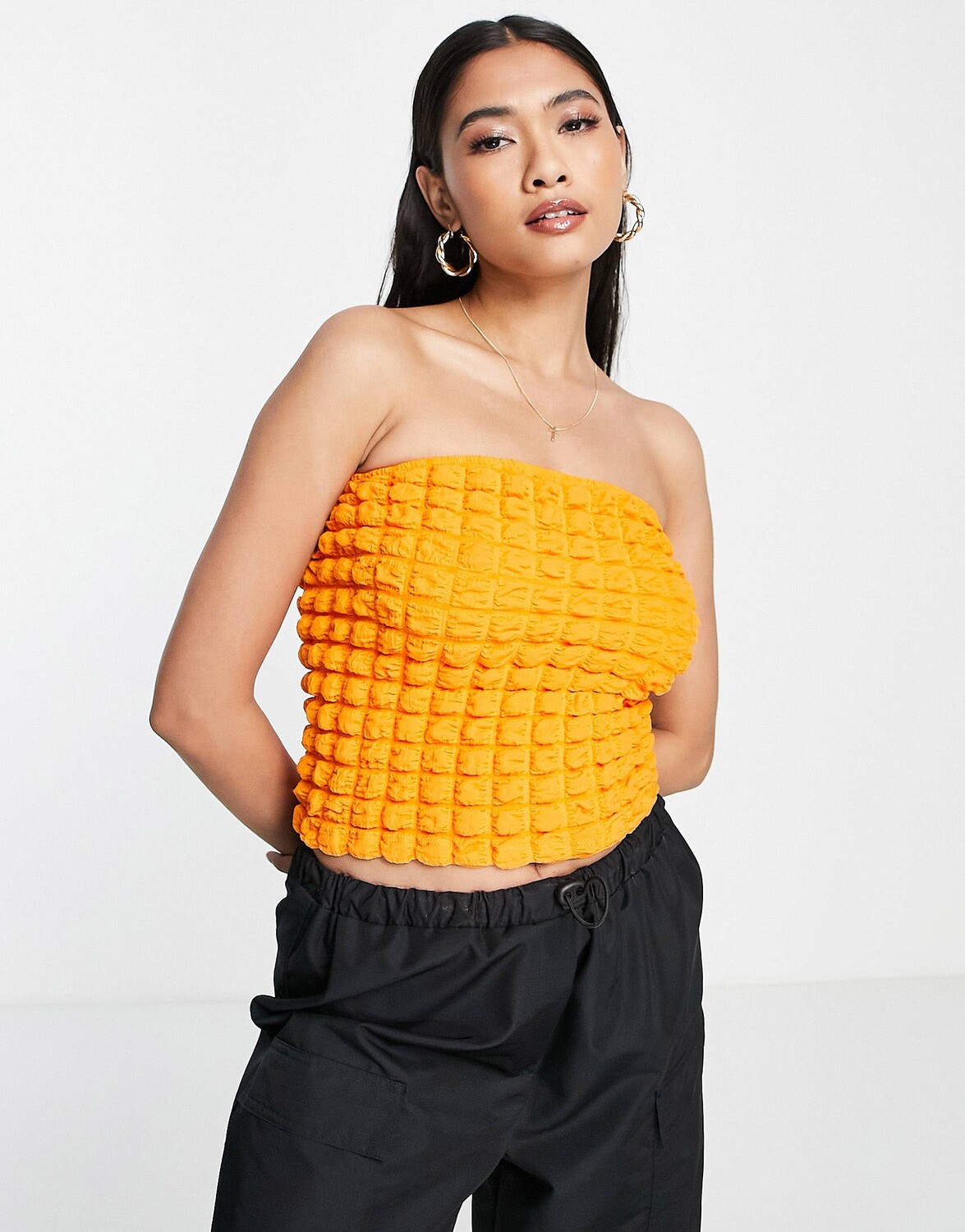 

Текстурированная бандо Topshop оранжевого цвета, Оранжевый