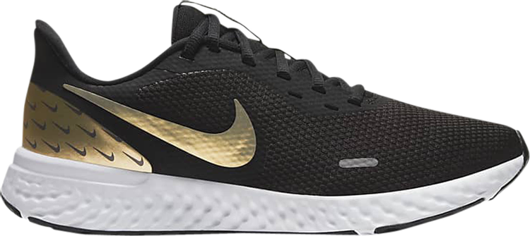 

Кроссовки Nike Wmns Revolution 5 Premium 'Black Metallic Gold', черный