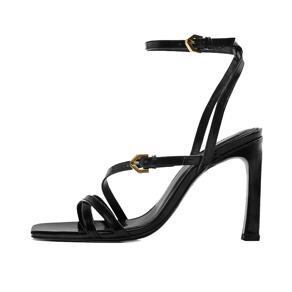 

Босоножки Massimo Dutti Limited Edition Strappy, чёрный