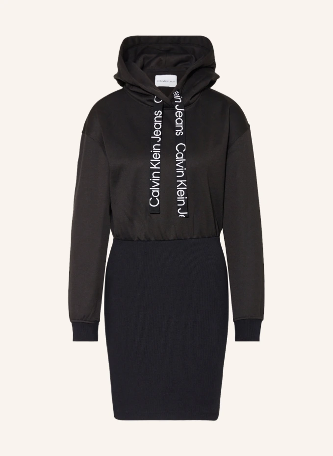

Платье из разных материалов Calvin Klein Jeans, черный