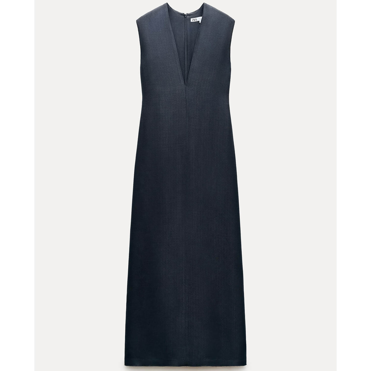 Платье Zara ZW Collection Long V-Neck, синий