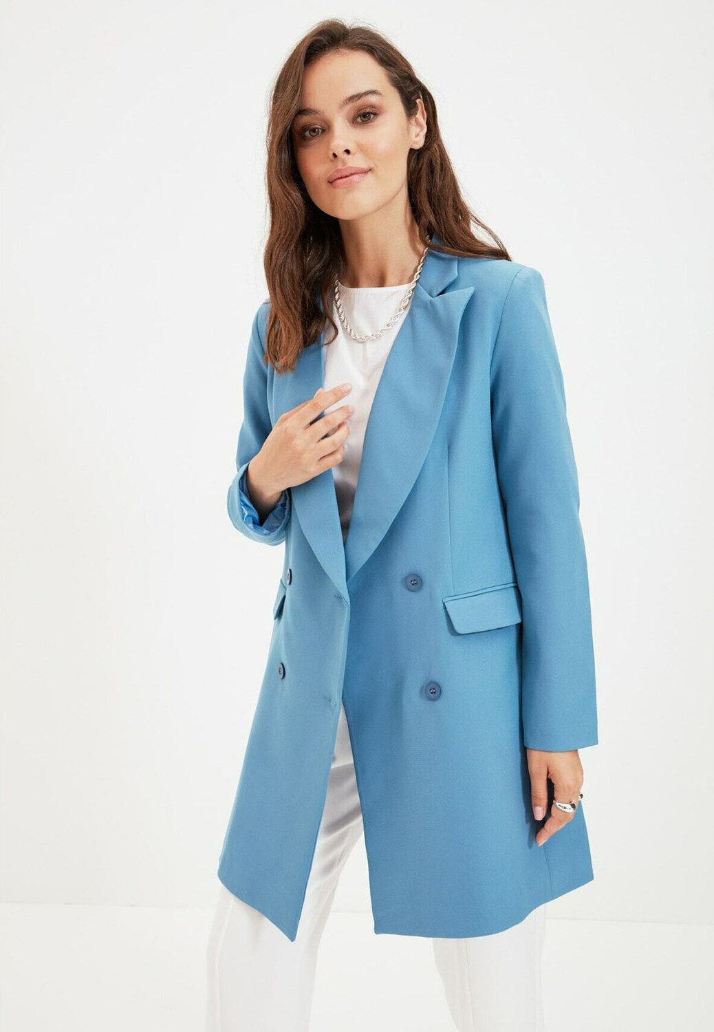 

Пальто короткое Trendyol Modest, синий