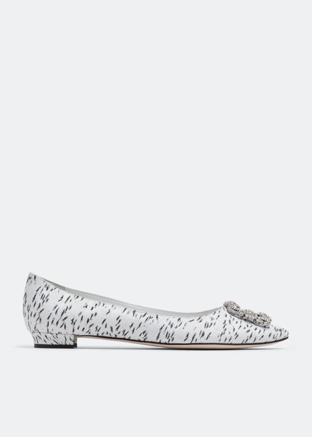

Балетки MANOLO BLAHNIK Hangisi jacquard flats, белый