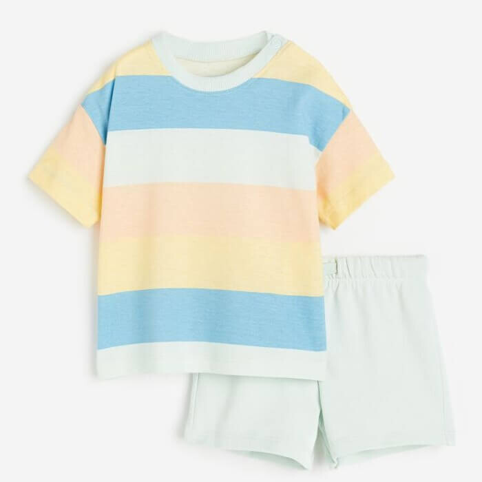 

Комплект H&M Cotton Boats, 2 предмета, бледно-зеленый/мультиколор
