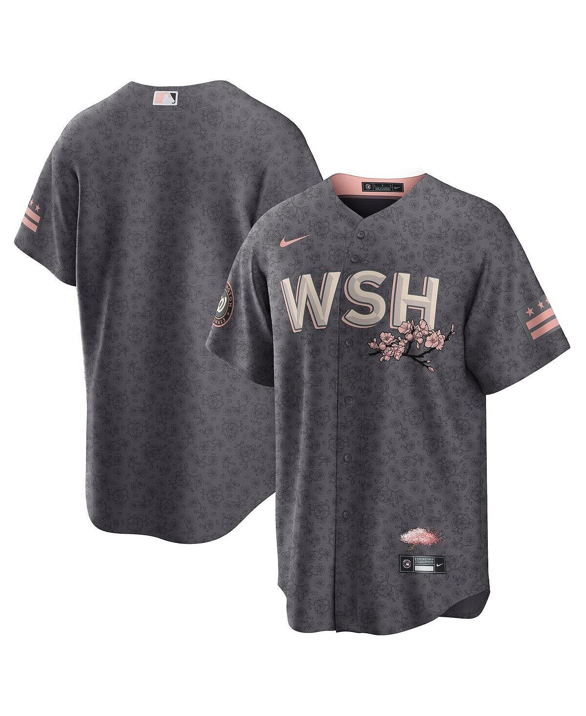 

Реплика мужского серого трикотажа washington nationals 2022 city connect Nike, серый