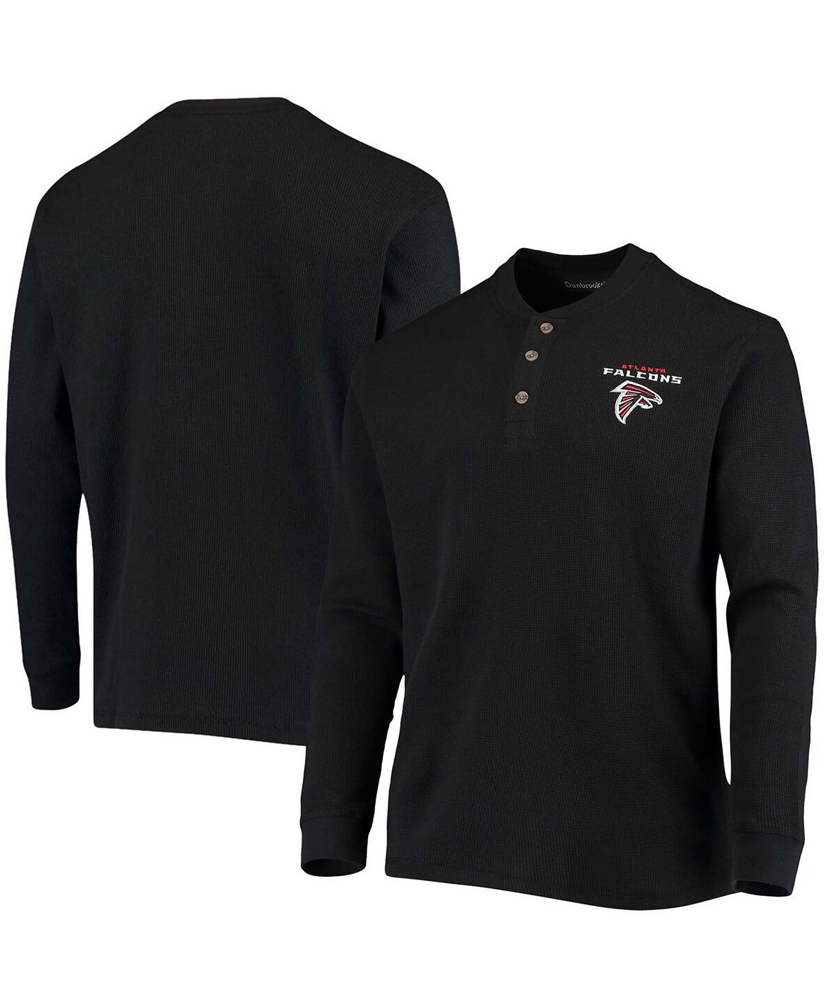 

Мужская черная футболка с длинным рукавом atlanta falcons maverick thermal henley Dunbrooke, черный