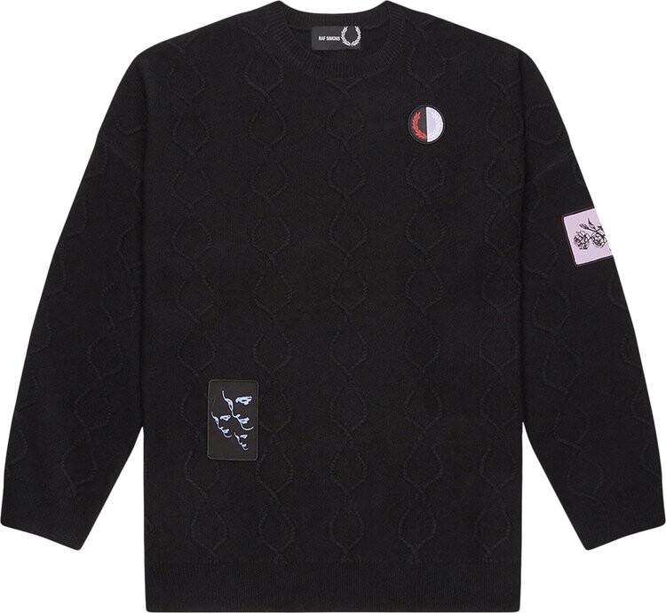 Fred Perry x Raf Simons Oversized Laurel Wreath Jumper Black CDEK.Shopping