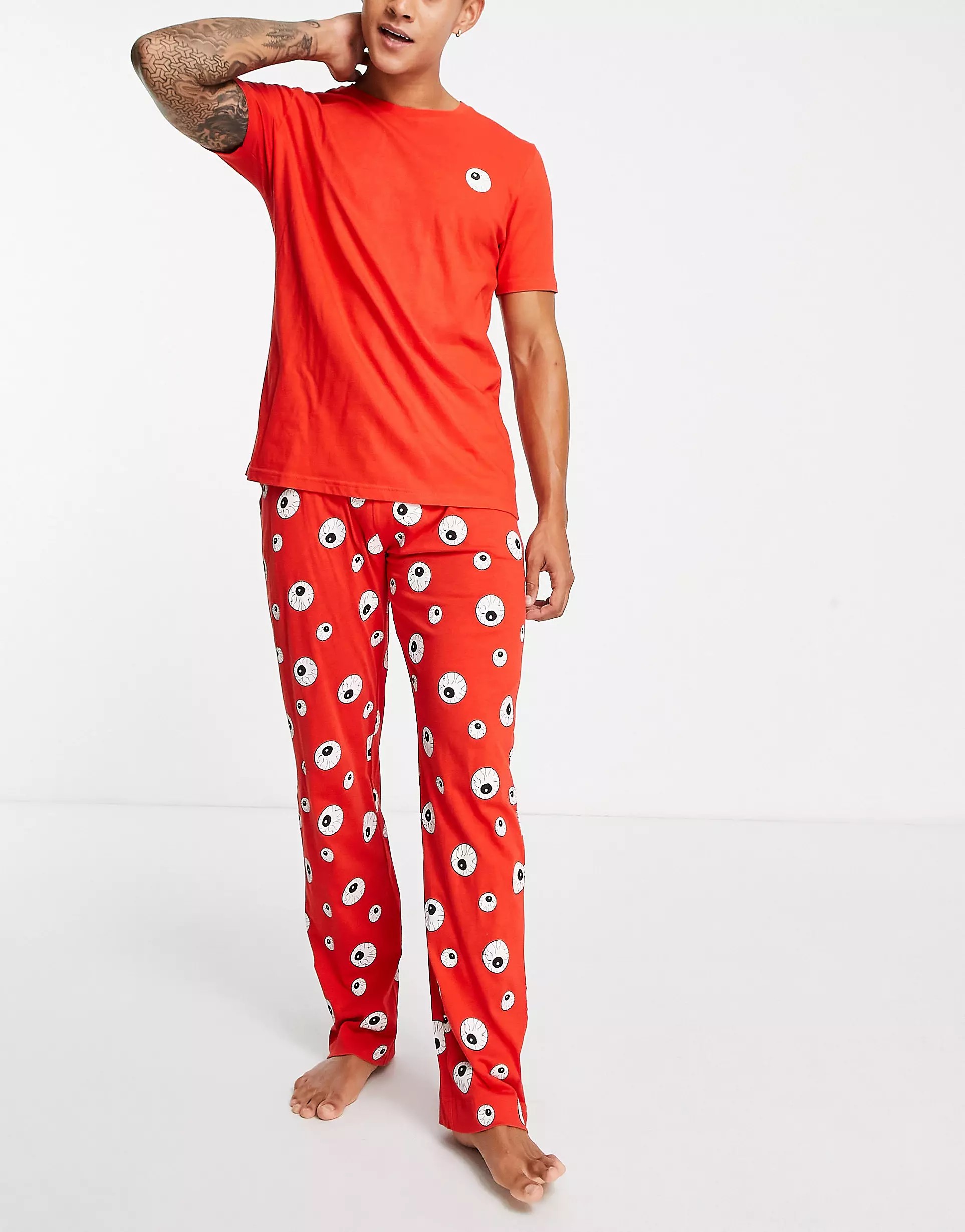 Пижама Brave Soul Halloween Eyeball, красный женские брюки с короткими рукавами тропический пижамный комплект 2 предмета white mark