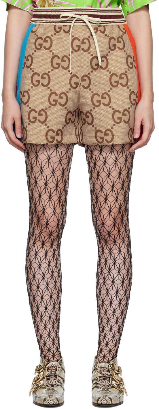 

Бежевые шорты Jumbo с узором GG Gucci