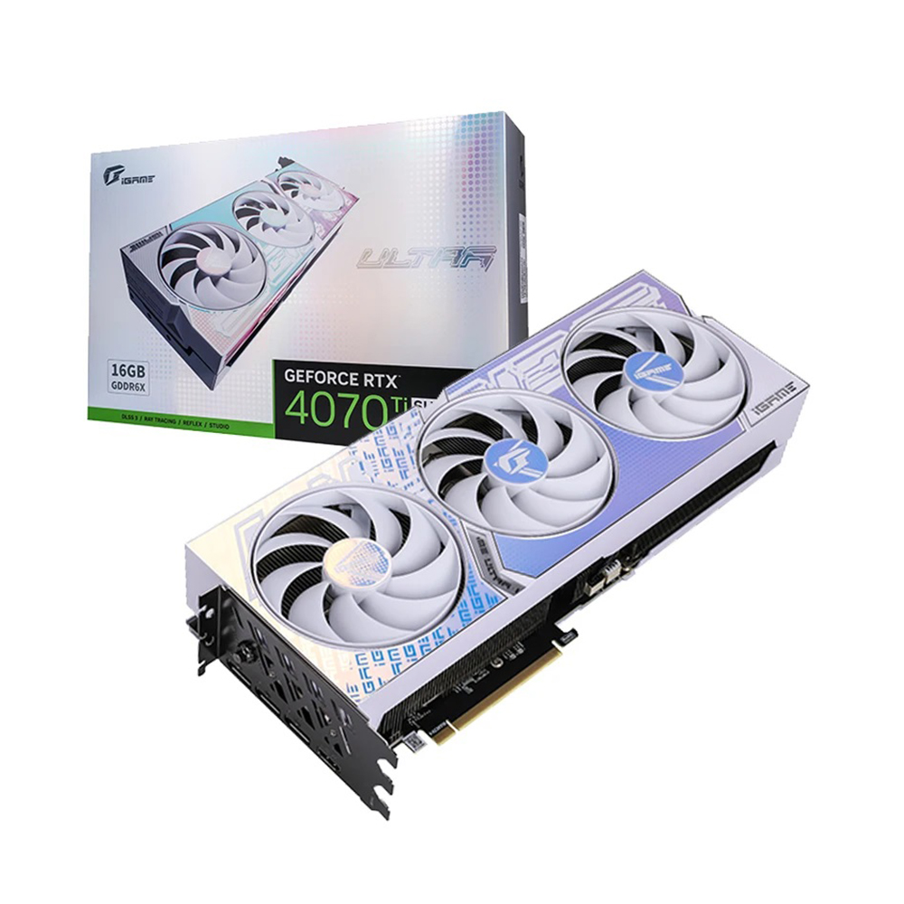 Видеокарта Colorful iGame GeForce RTX 4070 Ti Super Ultra W OC, 16 ГБ,  белый/синий