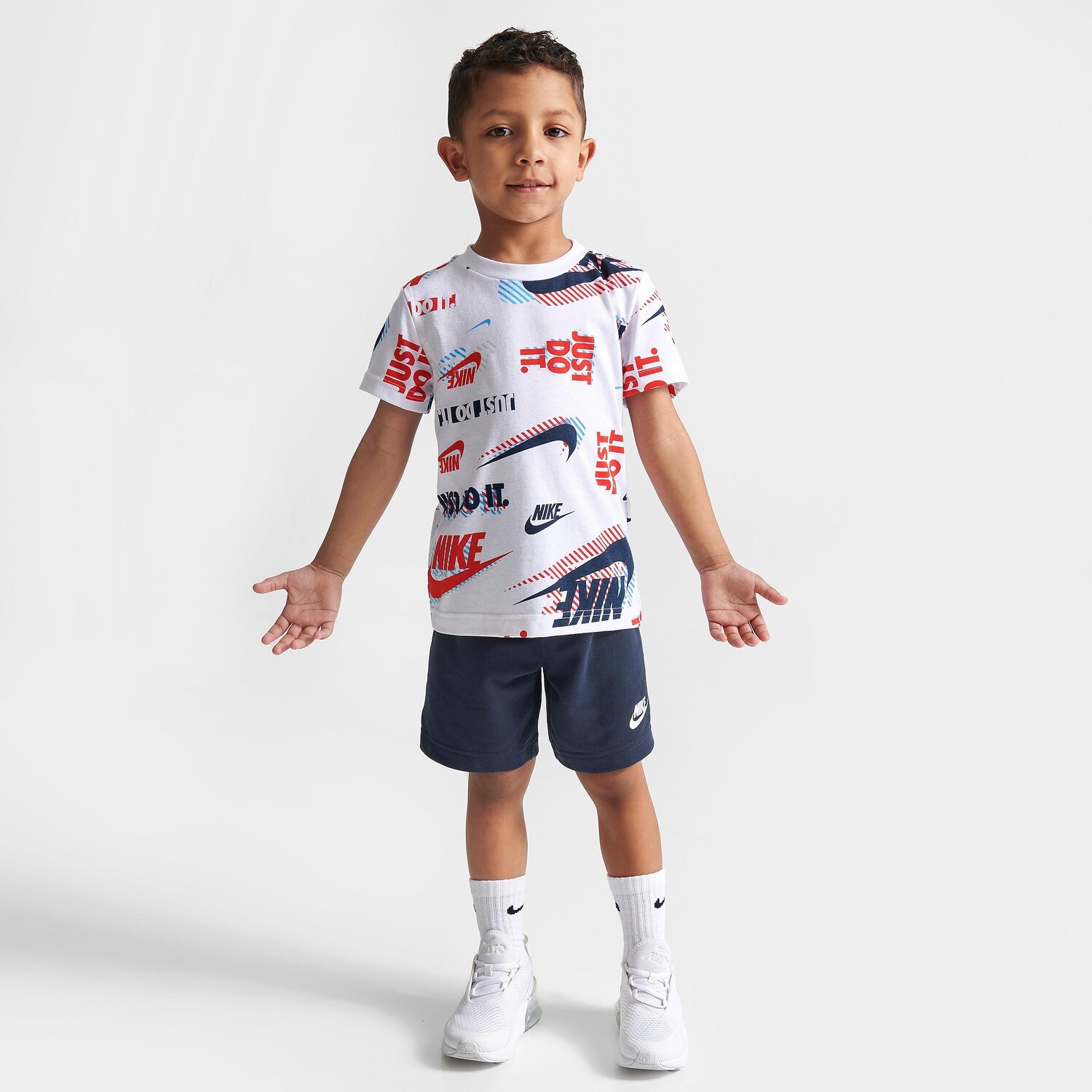 

Детский комплект из футболки и шорт Nike Active Joy для малышей, синий