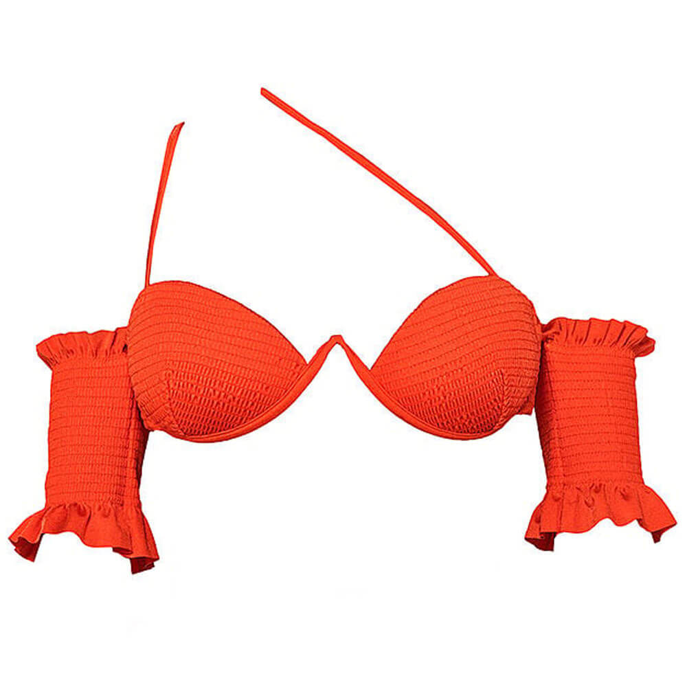 Топ-бикини Victoria's Secret Bfyne Anika, оранжевый женская футболка с длинным рукавом v образным вырезом и открытыми плечами