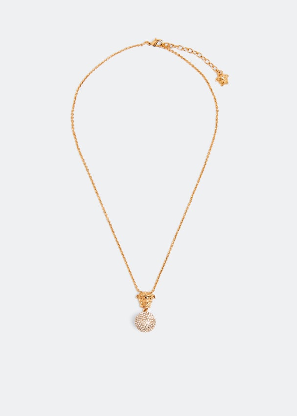 Ожерелье VERSACE Medusa crystal ball necklace, золотой бриль мария магические практики с хрустальным шаром