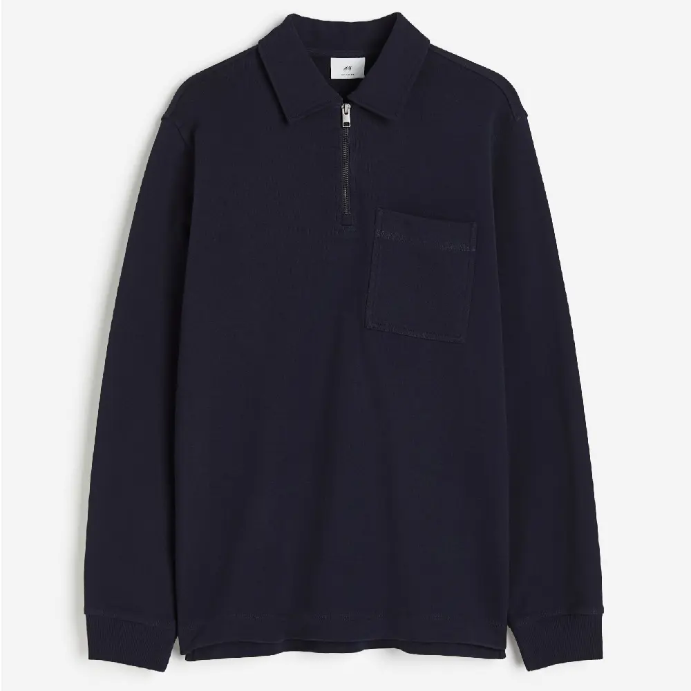 

Футболка-поло H&M Regular Fit Cotton, темно-синий