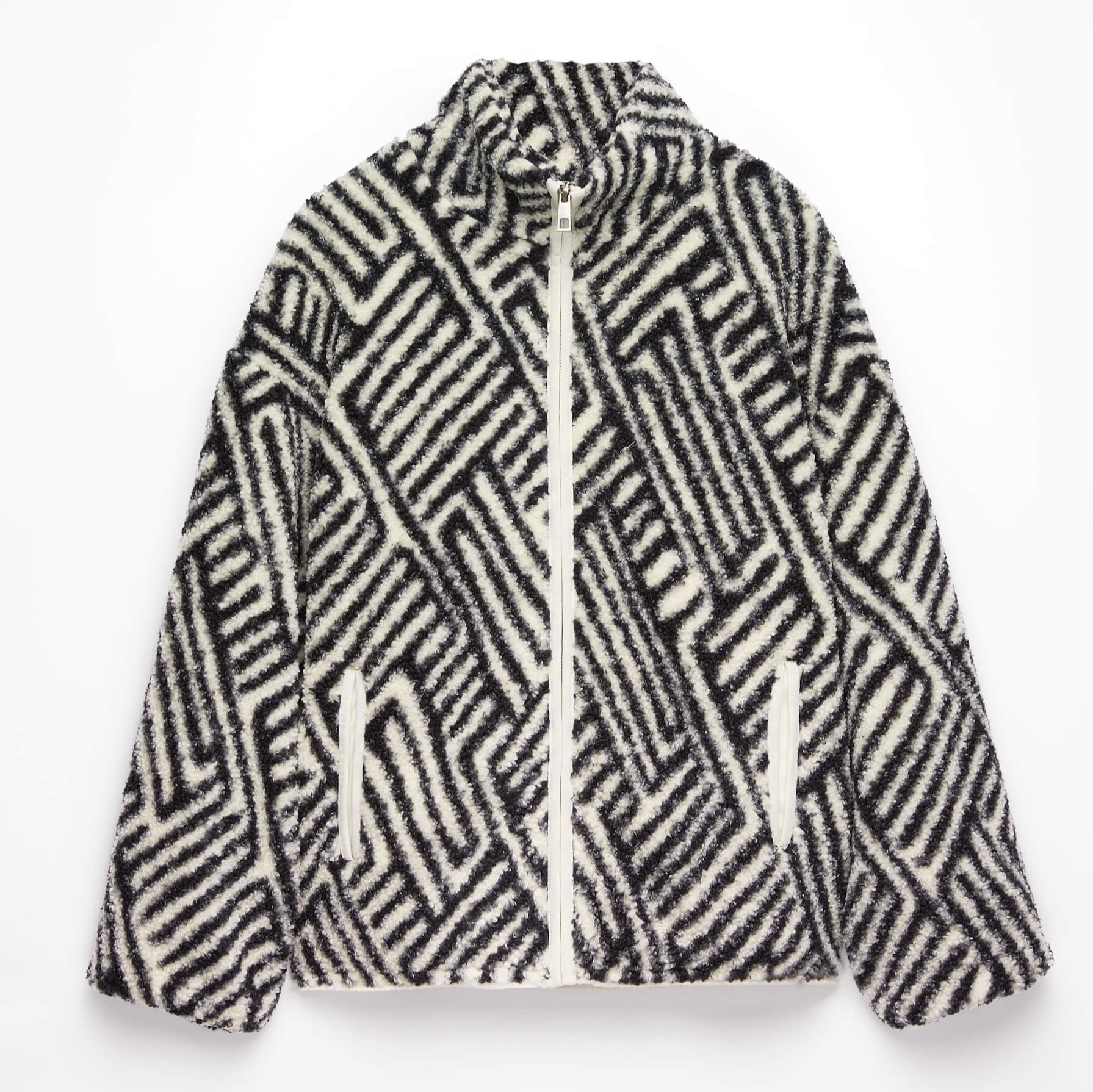 Куртка Oysho Faux-shearling, черный/белый тапочки oysho lightweight faux shearling серый