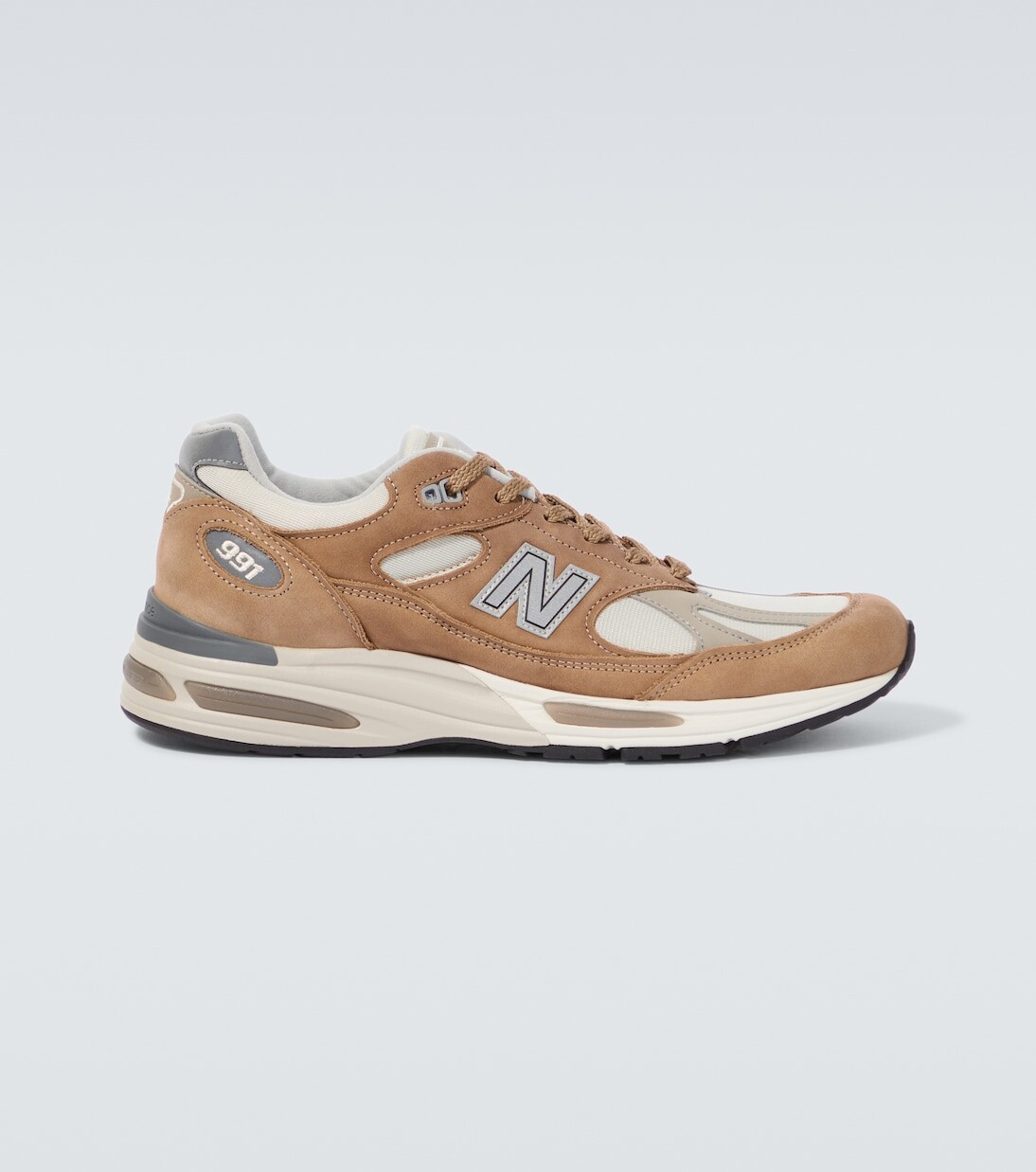 

Кожаные кроссовки made in uk 991v2 New Balance, коричневый