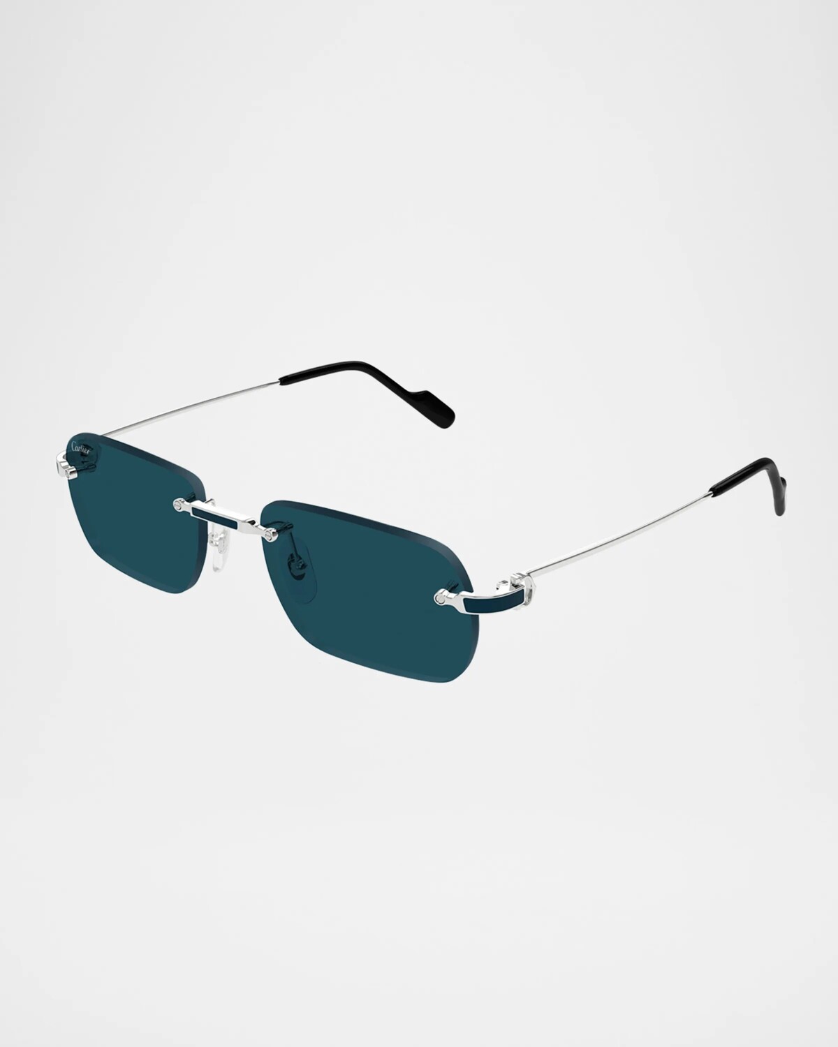 

Мужские овальные солнцезащитные очки из нейлона и металла ct0498sm Cartier, цвет Smooth Platinum Finish