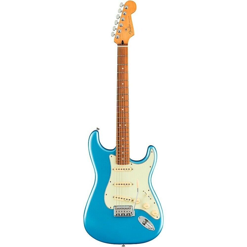 

Электрогитара Fender Player Plus Stratocaster Opal Spark с грифом Pau Ferro, голубой